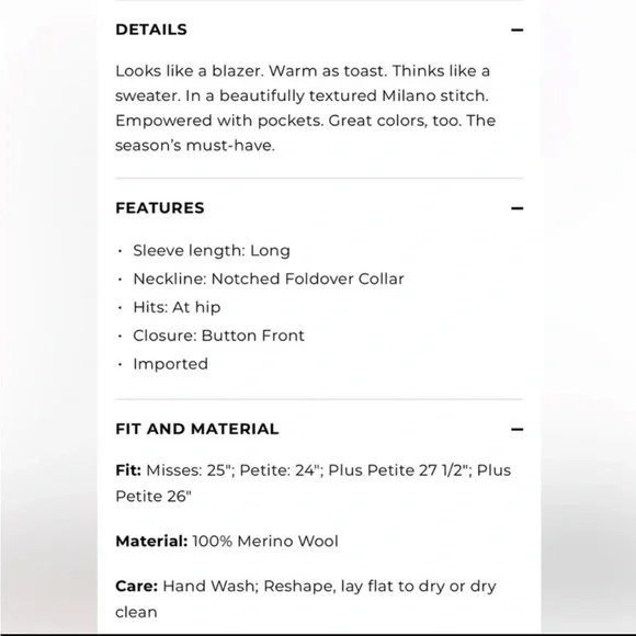 Talbots Merino Sweater Jacket Blazer in Heathered Denim Blue Medium - Picture 8 of 11